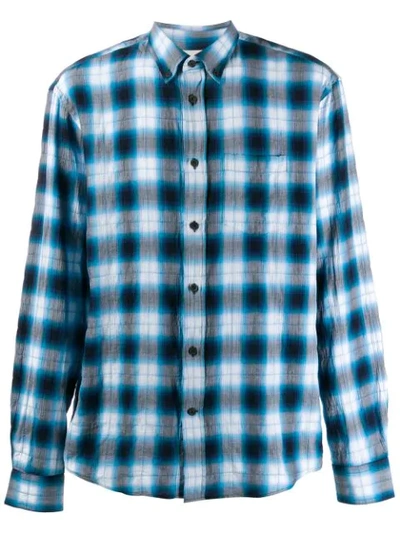 Acne Studios Opening Ceremony Sarkis Shadow Check Shirt In Blue/white