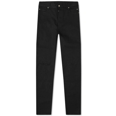 Balmain Distressed Wash Slim Jean In Black