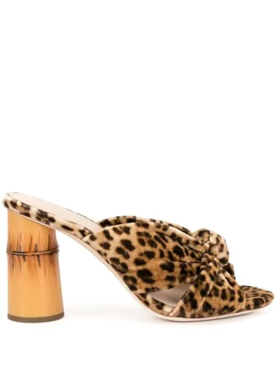 Loeffler Randall Coco Leopard-print Sandals In Brown