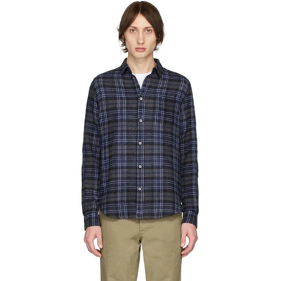 Norse Projects Osvald Japanese Gauze Check Shirt In 7004 Drknav