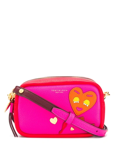 Tory Burch Perry Patchwork Hearts Mini Bag In Pink