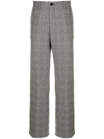 Dolce & Gabbana Prince Of Wales Checked Trousers In Grey