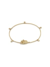 Gucci Women's Running Gg Logo 18k Yellow Gold & Diamond Charm Bracelet