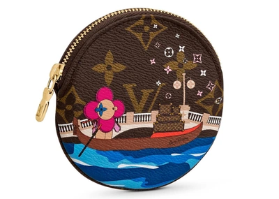 Pre-owned Louis Vuitton  Round Coin Purse Monogram Vivienne Venice Blue Lining