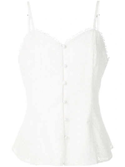 Alcaçuz Marcial Broderie Anglaise Tank In White