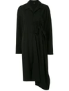 Y's Asymmetric Hem Shirt Dress In Black