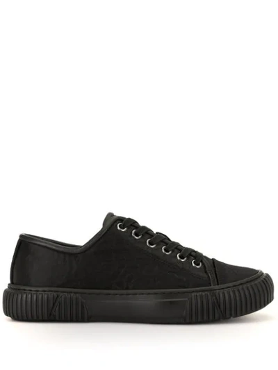 Both Satin Lace-up Trainers In Black