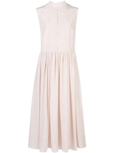 Adam Lippes Sleeveless Silk Dress In Pink