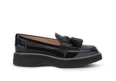 Tod's Platform Sole Loafers In Black