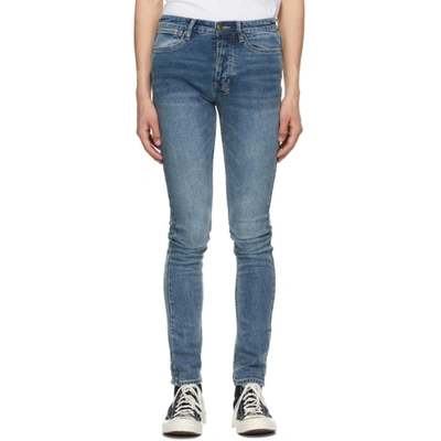 Ksubi Van Wrinkle Slim-fit Jeans In Blue