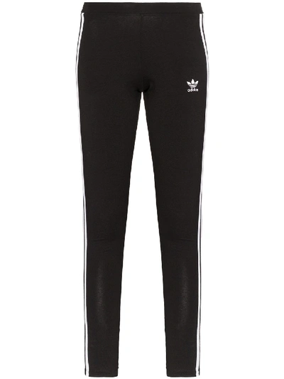 Adidas Originals Adidas Black Original Three Stripe Leggings In 黑色