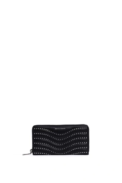 Rebecca Minkoff Large Zip Around Wallet With Studs In Black