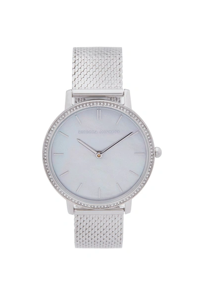 Rebecca Minkoff Major Silver Tone Mesh Bracelet Watch, 35mm In Grey