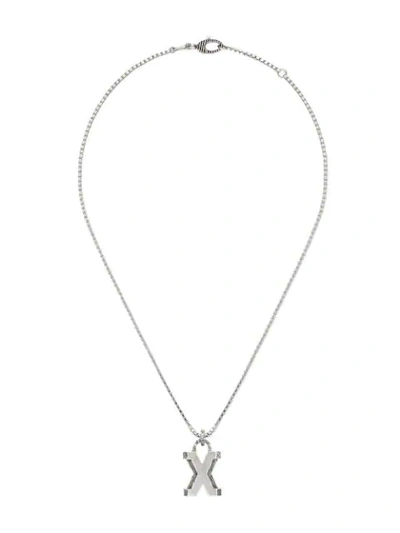 Gucci Silver "x" Letter Necklace In Undefined