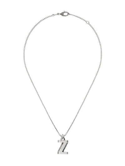 Gucci Silver "z" Letter Necklace In Sterling Silver