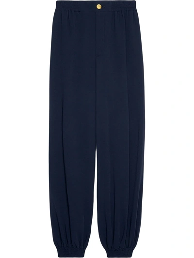 Gucci Cady Viscose Harem Style Pant In Blue