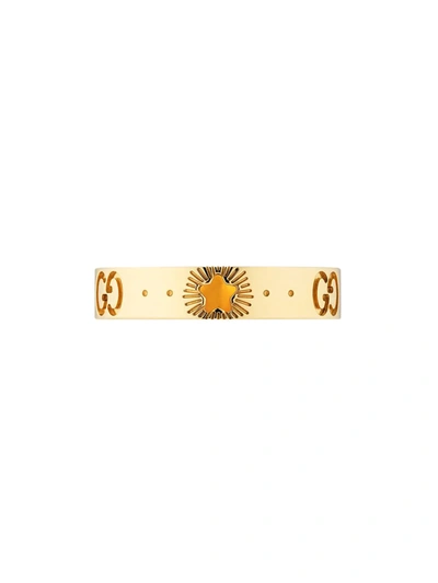 Gucci Icon Yellow Gold Ring With Stars