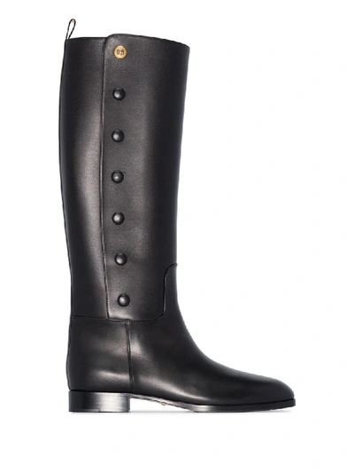 Gucci Knee-high Riding-style Boots In Black