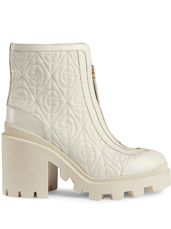 gucci white ankle boots