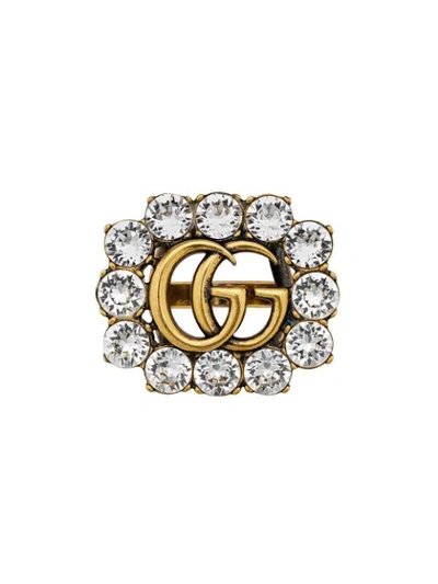 Gucci Crystal Double G Ring In 8066 Undefined