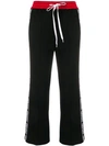 Miu Miu Side Logo Track Pants In F0002 Nero