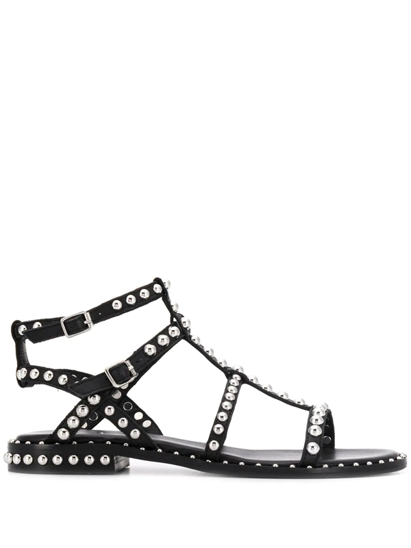 Ash Women's Precious Studded Leather Gladiator Sandals In Black | ModeSens