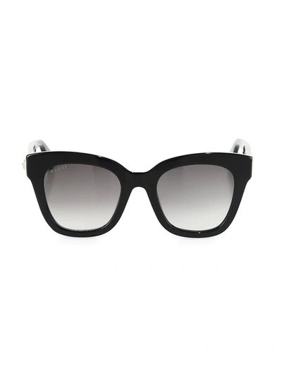 Gucci 50mm Square Cat Eye Sunglasses In Black