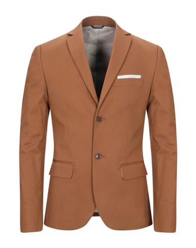 Grey Daniele Alessandrini Suit Jackets In Camel