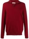 Pringle Of Scotland Fine Knit Zip Neck Sweater In Red