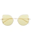 Yohji Yamamoto Wingtip Tinted Sunglasses In White