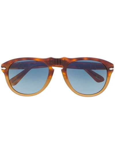 Persol Tortoiseshell Aviator Sunglasses In Brown