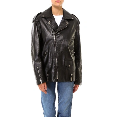 Saint Laurent Oversized Biker Jacket In Black