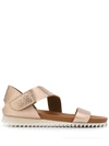 Pedro Garcia Jedda Metallic Textured-leather Sandals In Cuoio