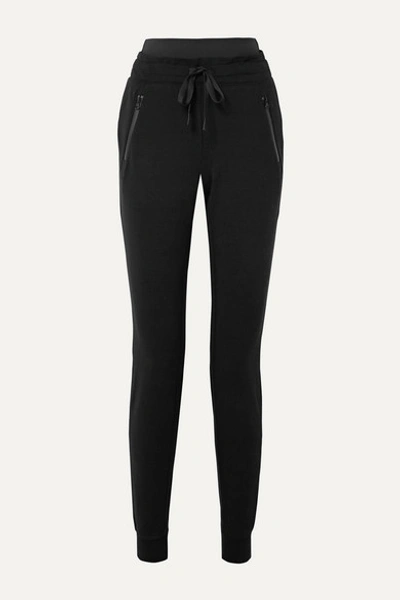 Alo Yoga Uptown Stretch Modal And Cotton-blend Jersey Track Pants In Black