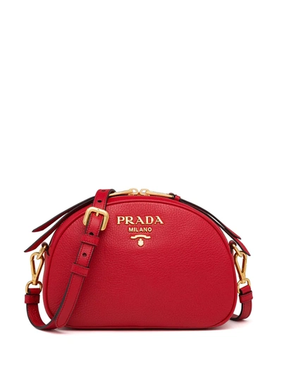 Prada Logo-embellished Shoulder Bag In Black