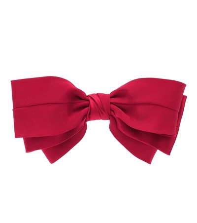 Sophie Buhai Classic Silk Bow Barrette In Red