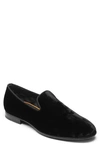 Santoni Men's Velvet Slip-on Sneaker Loafers In Black Velvet