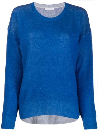Majestic Featherweight Relaxed Cashmere Top In Blue