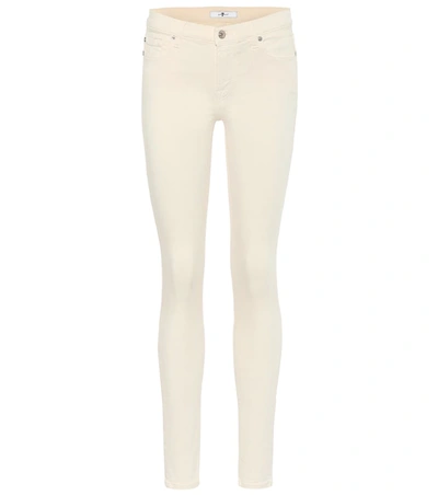 7 For All Mankind The Skinny Mid-rise Jeans In White