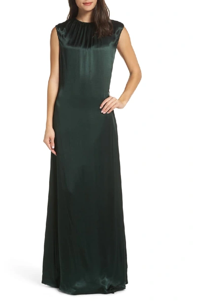 Avec Les Filles Open Back Maxi Dress In Pine Green