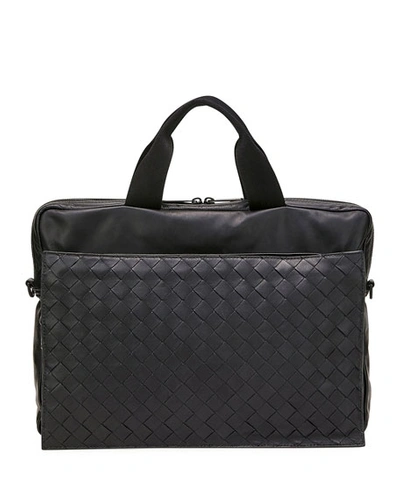Bottega Veneta Men's Ultra-light Leather Briefcase In Black