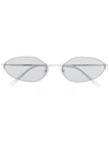 Balenciaga Invisible Oval-frame Sunglasses In Weiss