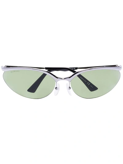 Balenciaga Silver Tone Metal Frame Cat Eye Sunglasses