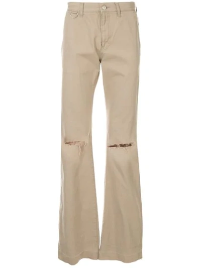 Undercover Ripped Flared Jeans In Neutrals