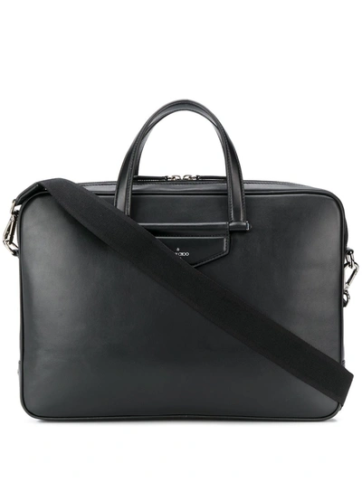 Jimmy Choo Knox Black Leather Briefcase With Gel Laptop Pocket