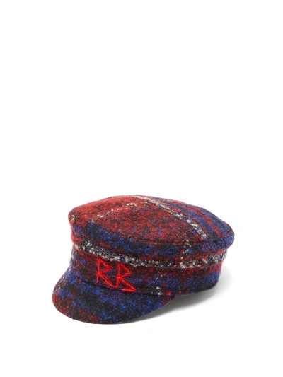 Ruslan Baginskiy Checked Wool Baker Boy Cap In Red,blue,black