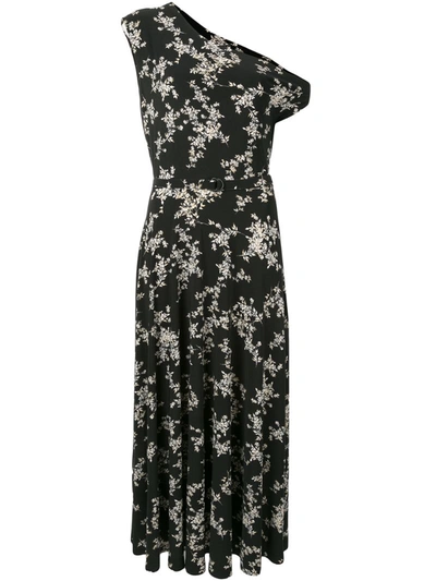 Norma Kamali Off-the-shoulder Floral-print Midi Dress In Delicate Flowers