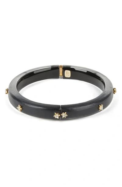 Alexis Bittar Pave & Star Studded Lucite Hinge Bracelet In Black