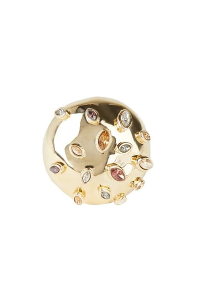 Alexis Bittar Sputnik Crystal & Multicolor Stone Cocktail Ring In Gold