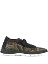 Etro Jacquard Effect Sneakers In Green